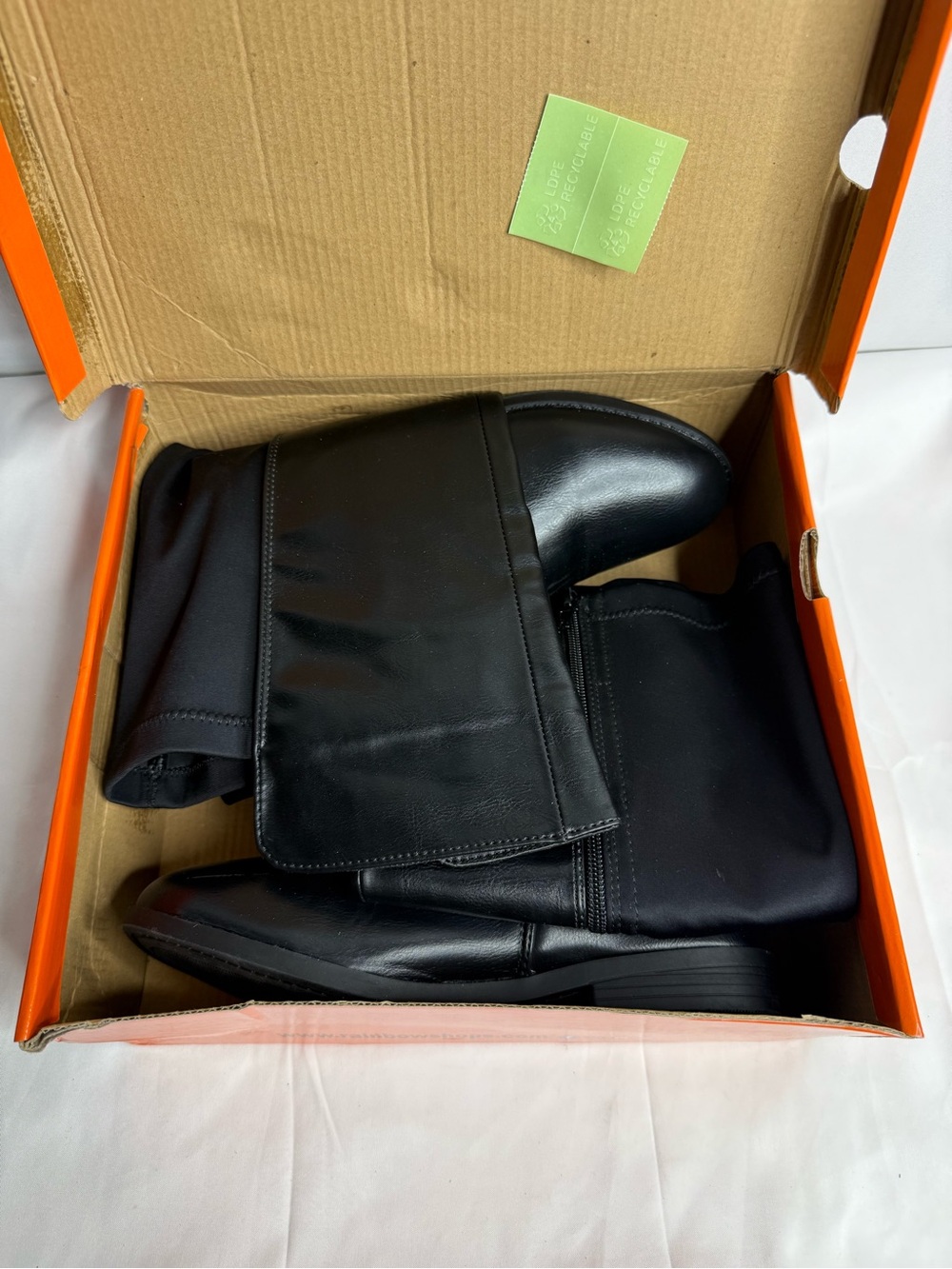 black high boots with smooth bottom size 8